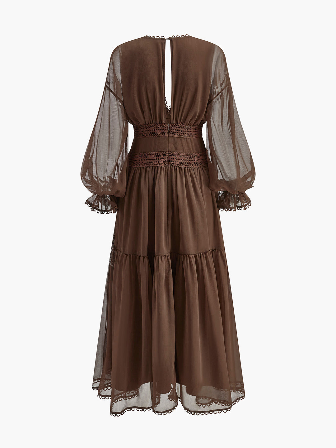 Boho Halb-transparente Chiffon-Kleid
