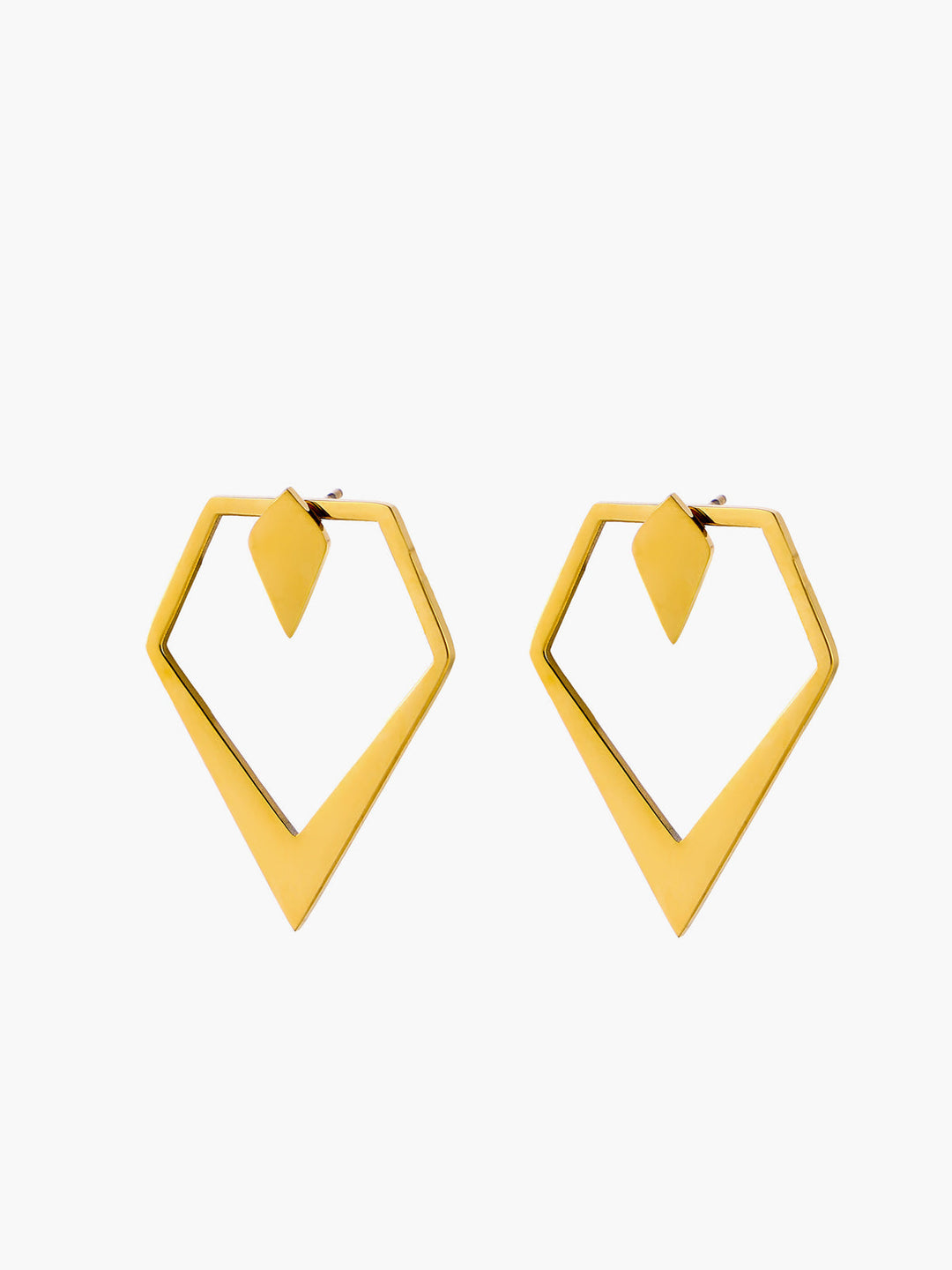 Geometrische V-förmige Gold-Ohrstecker