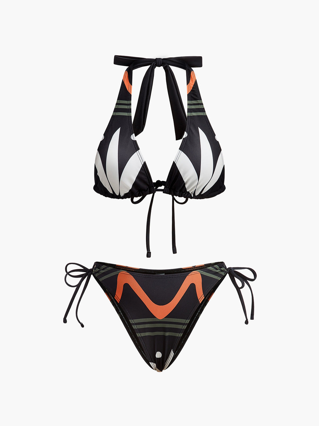 Halter Neck Bikini-Set mit Bindebändern