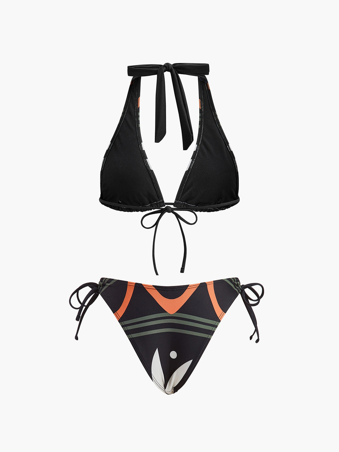 Halter Neck Bikini-Set mit Bindebändern