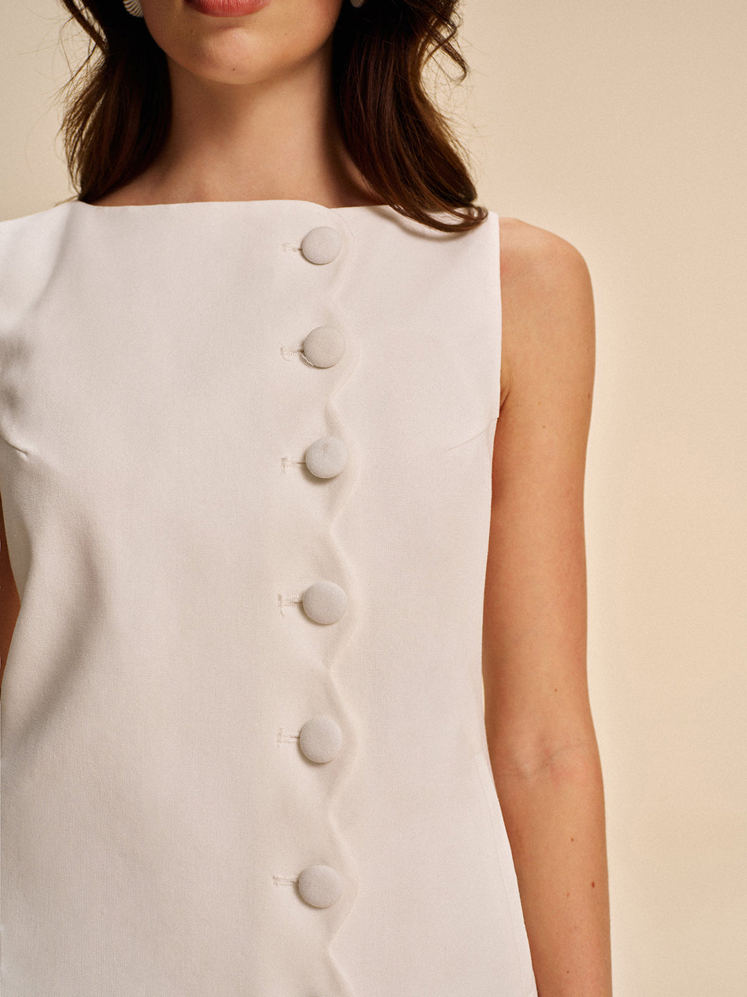 Button-Detail A-Linien Kleid
