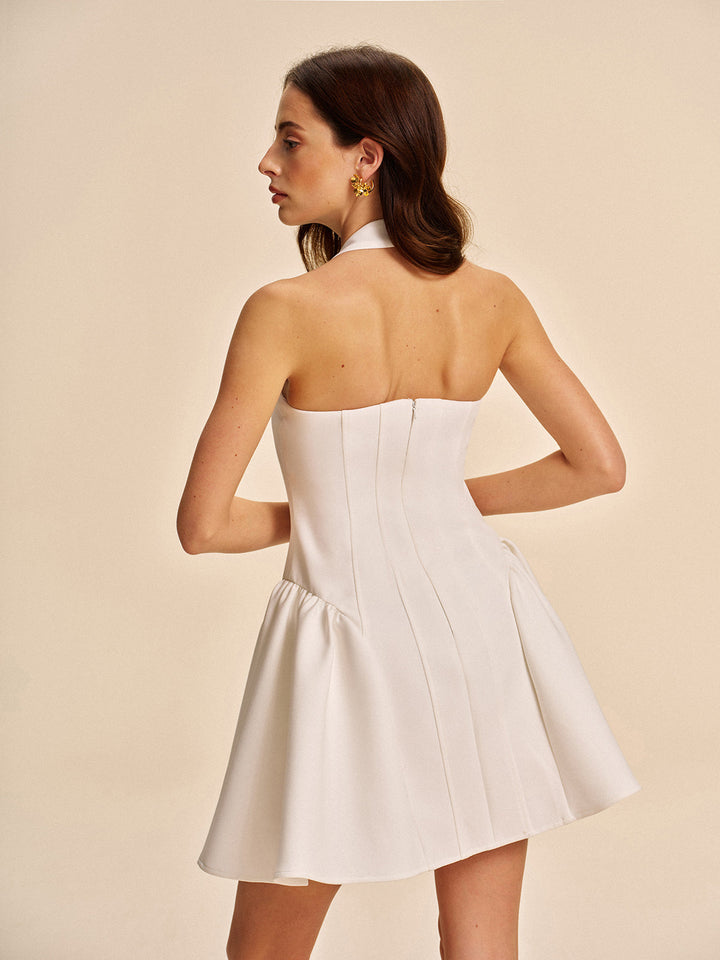 Button Detail Kleid mit Neckholder