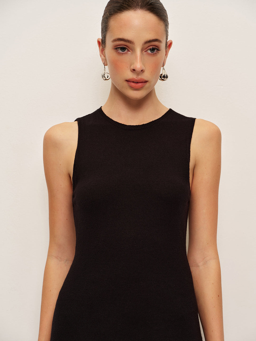 Gekräuseltes ärmelloses Kleid