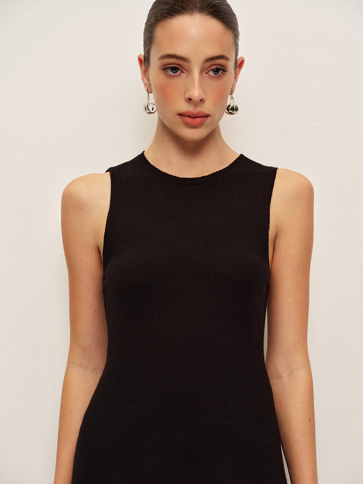 Gekräuseltes ärmelloses Kleid