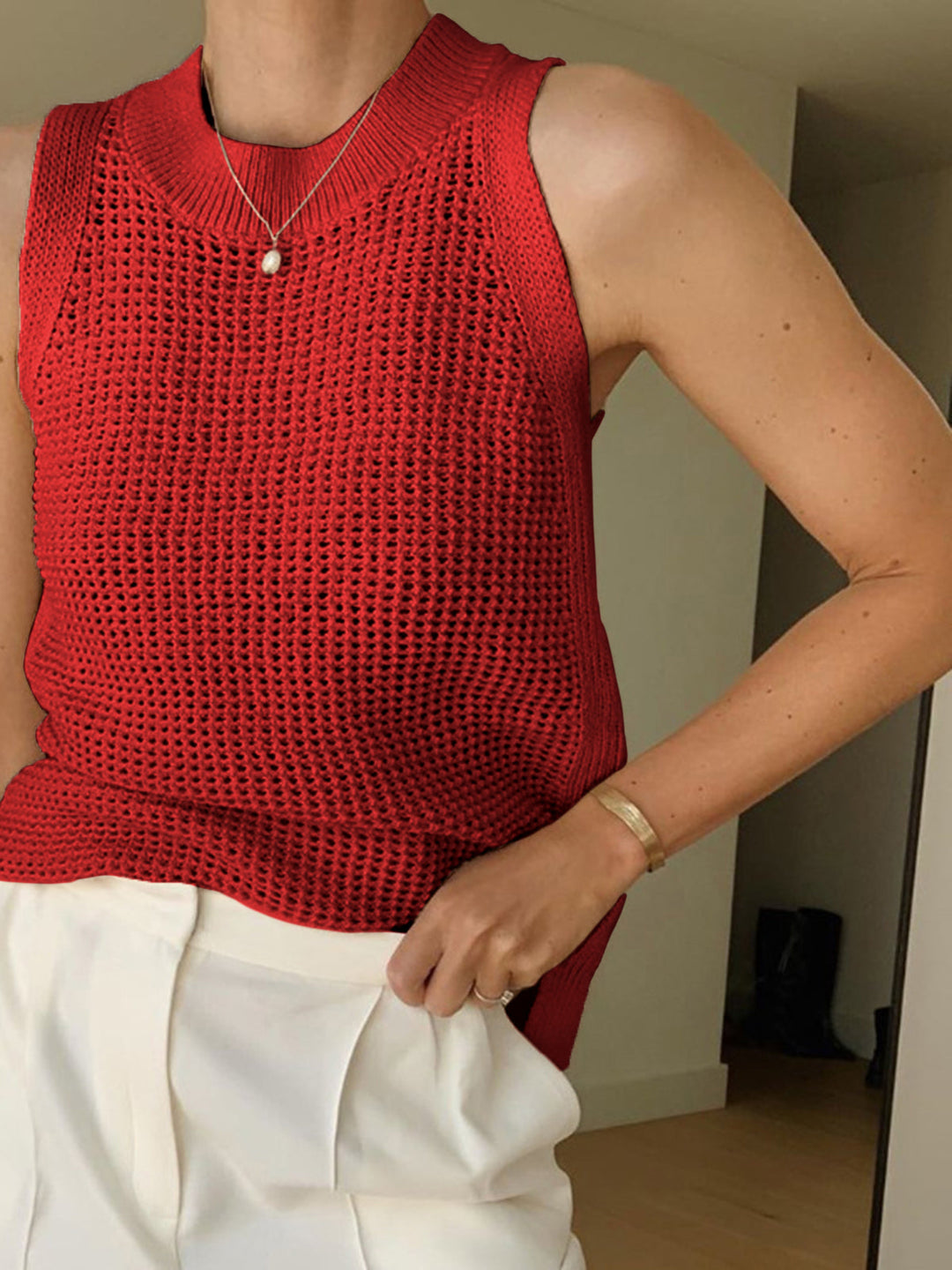 Rückenfreies Tanktop aus Strick
