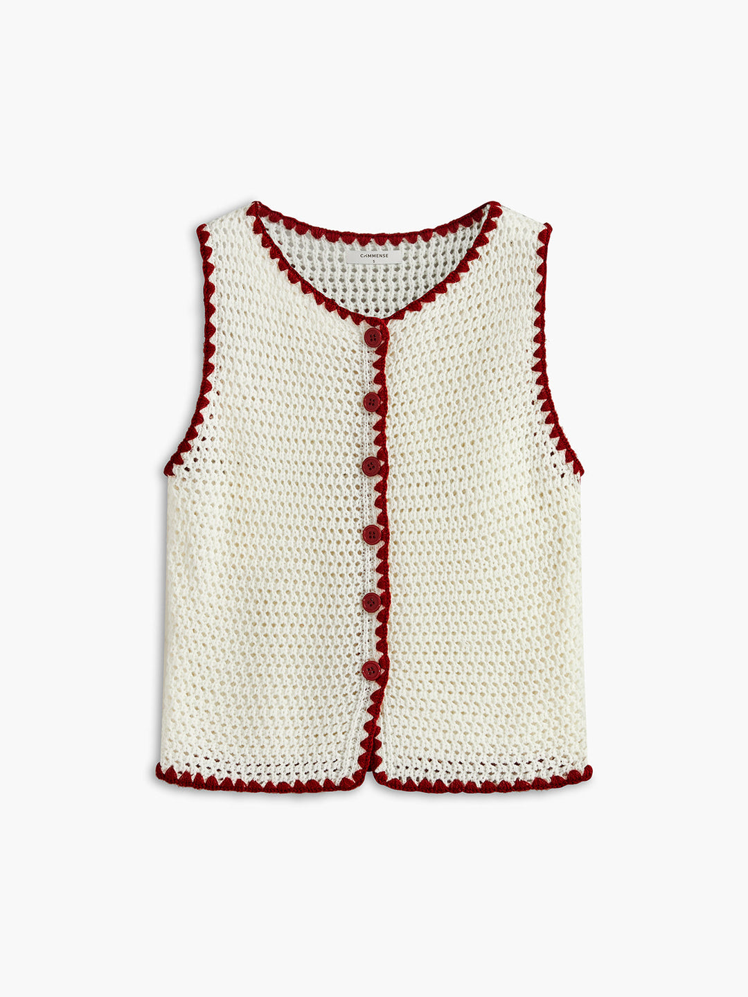 Button-Up Kontrast-Häkelweste