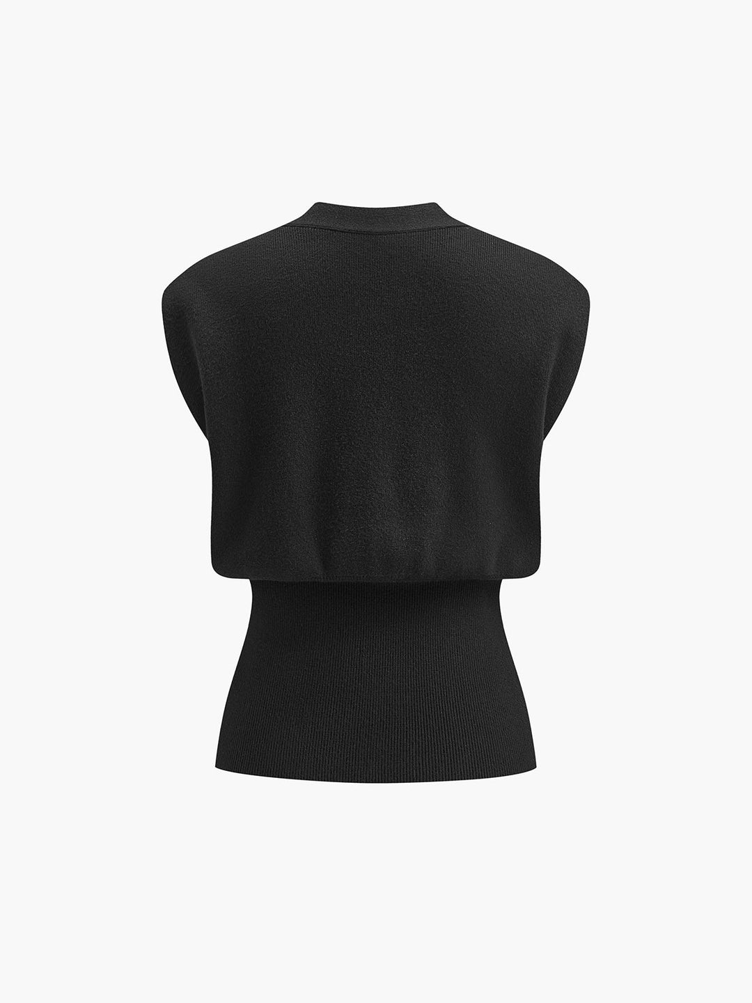 V-Ausschnitt Pulloverweste mit Knopfdetail