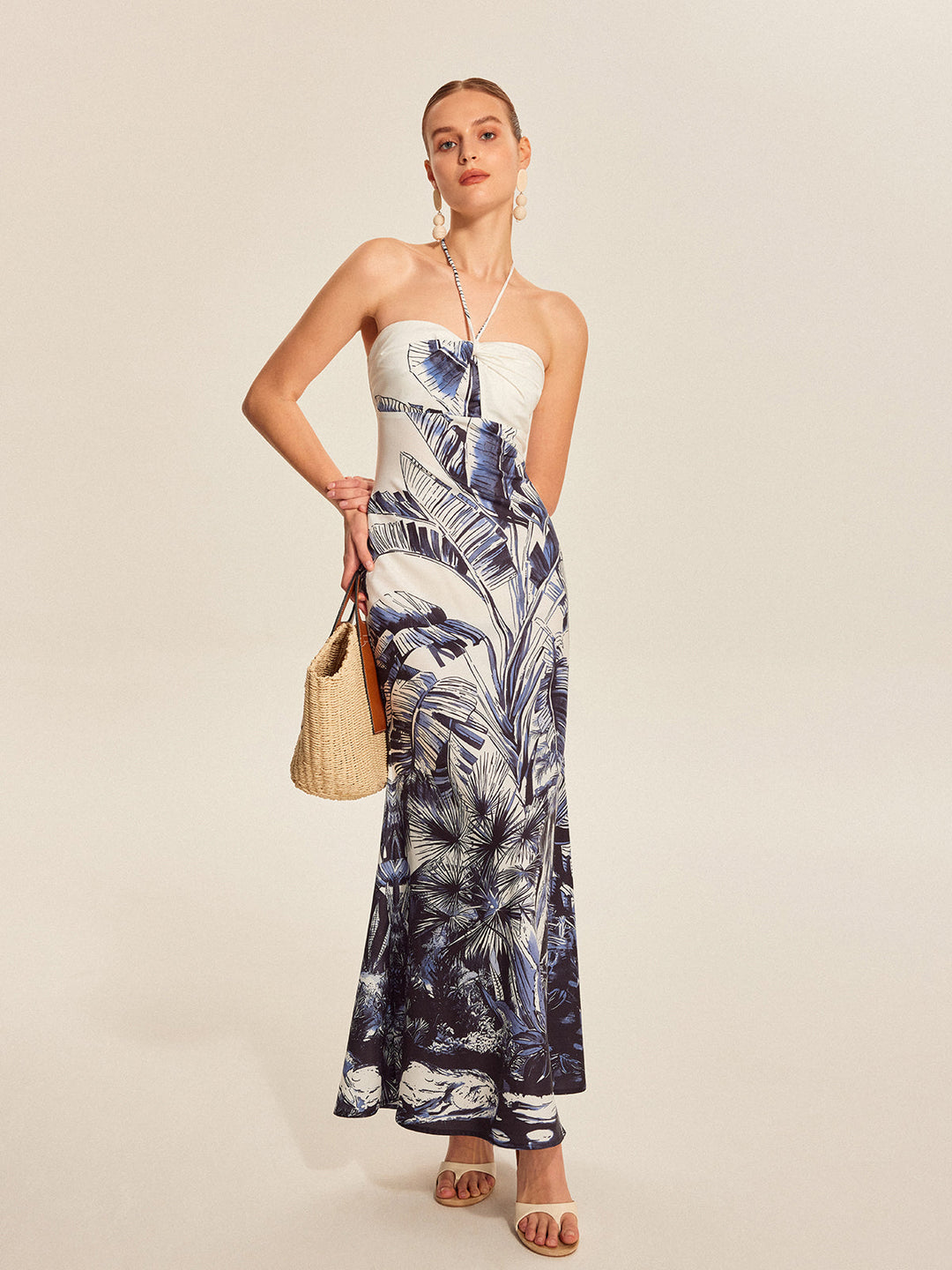 Print-Kleid mit Neckholder und Print