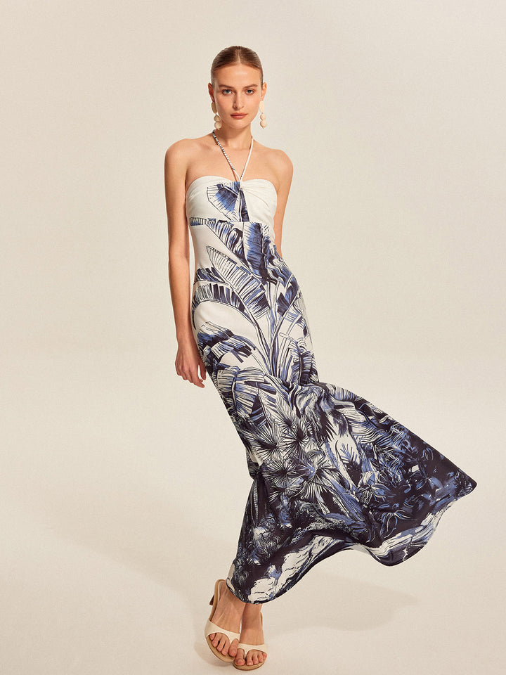 Print-Kleid mit Neckholder und Print