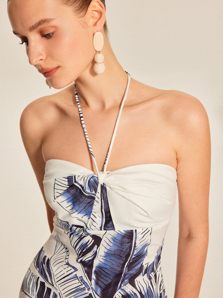 Print-Kleid mit Neckholder und Print