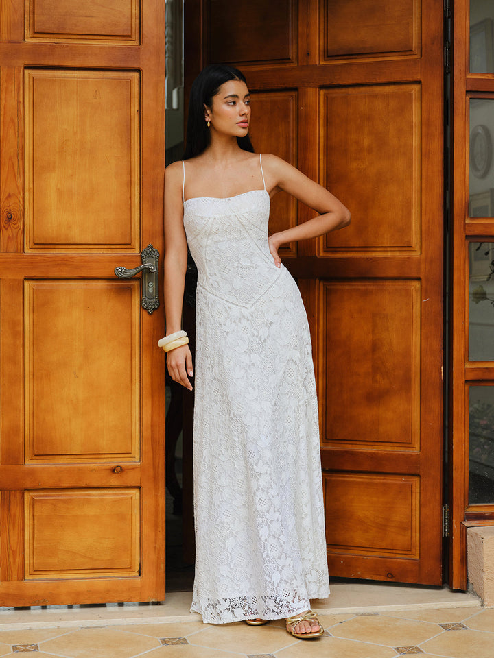 Spitzen-Kleid mit Spaghettiträgern
