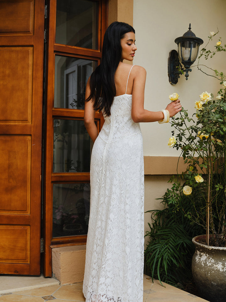 Spitzen-Kleid mit Spaghettiträgern