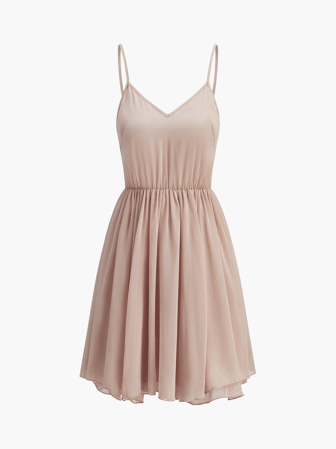 Halbdurchsichtiges Chiffon-Rüschenkleid mit Außencape