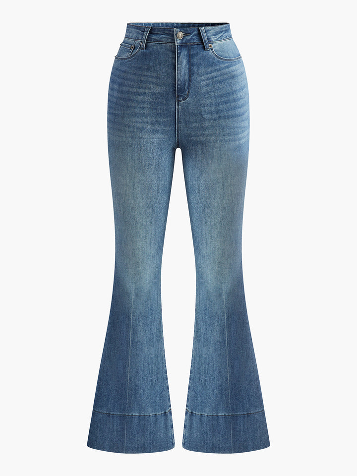 Gewaschene Slim Draped Denim Hose
