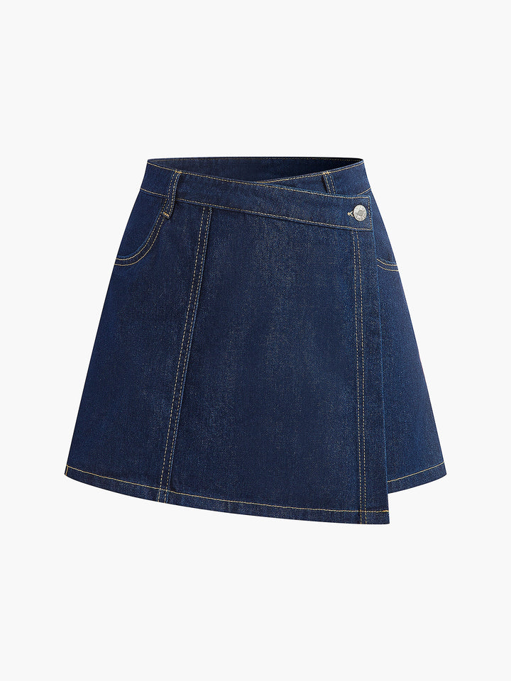 Denim-Shorts-Set mit Taschen-Detail