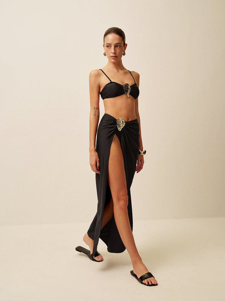 Metal Accent Twist Sarong Rock