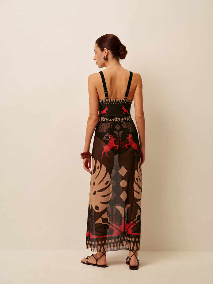 Bedruckter Sarong-Rock