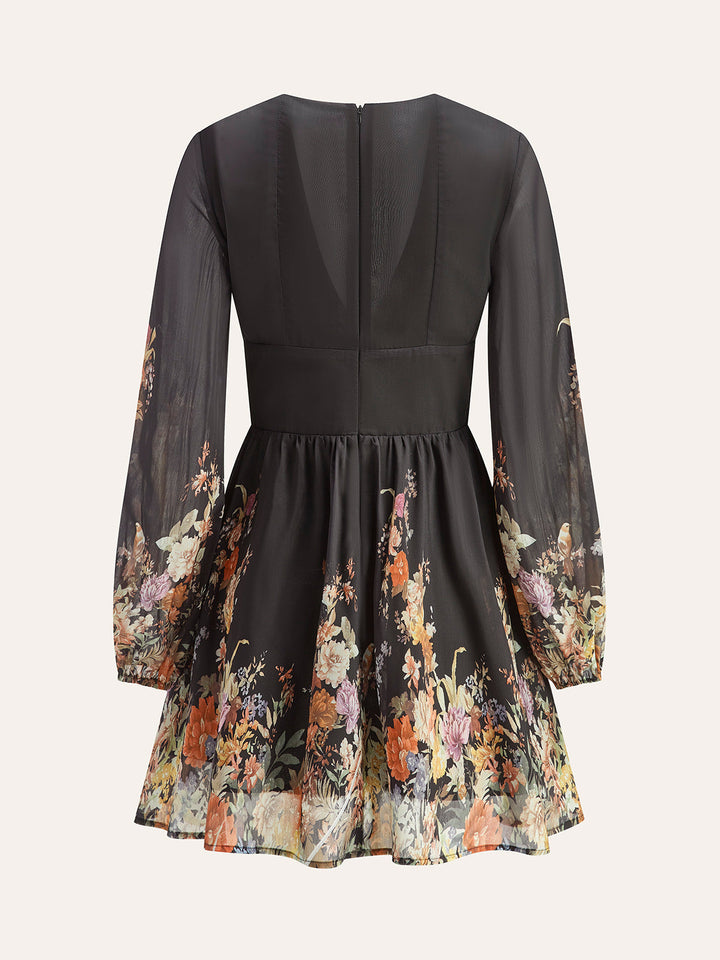 Florales Kleid mit Bindegürtel