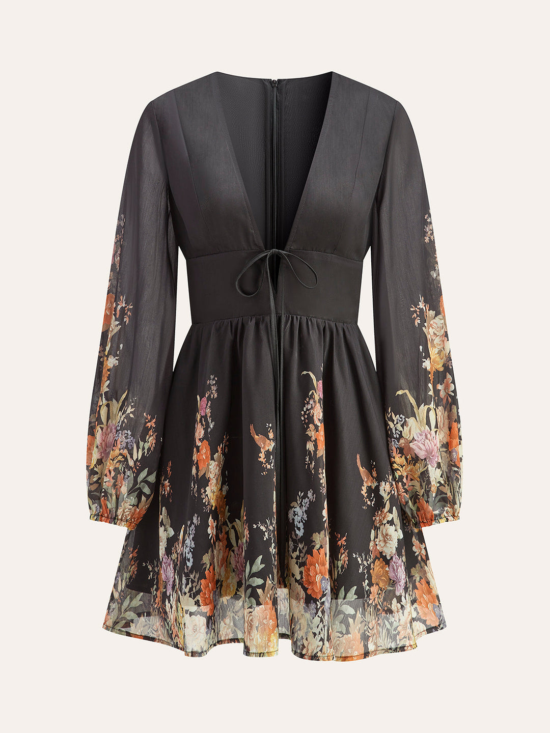 Florales Kleid mit Bindegürtel