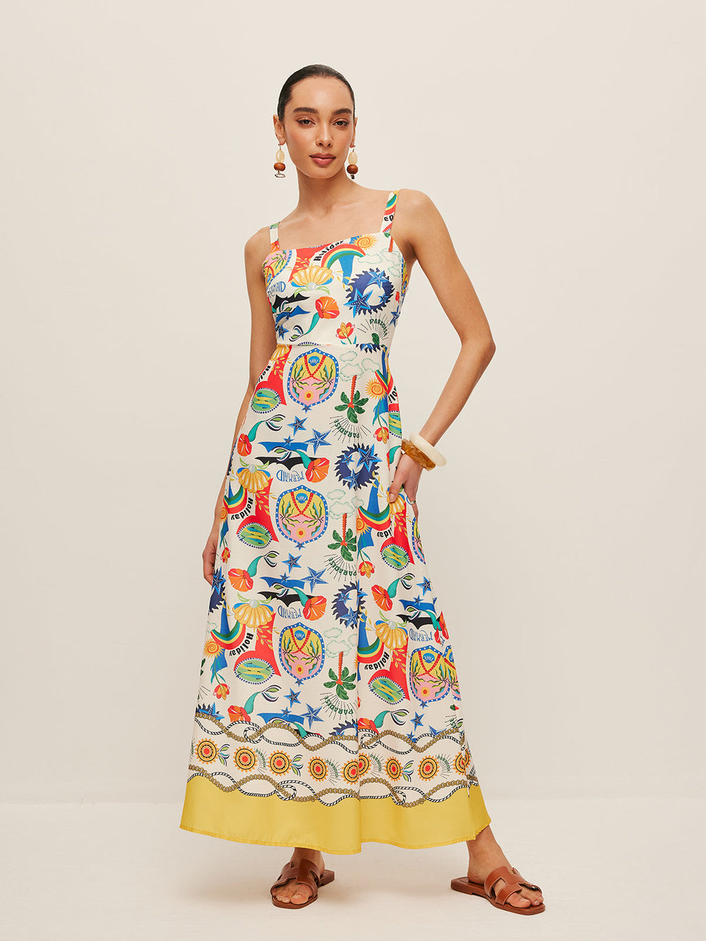 Buntes Print-Trägerkleid