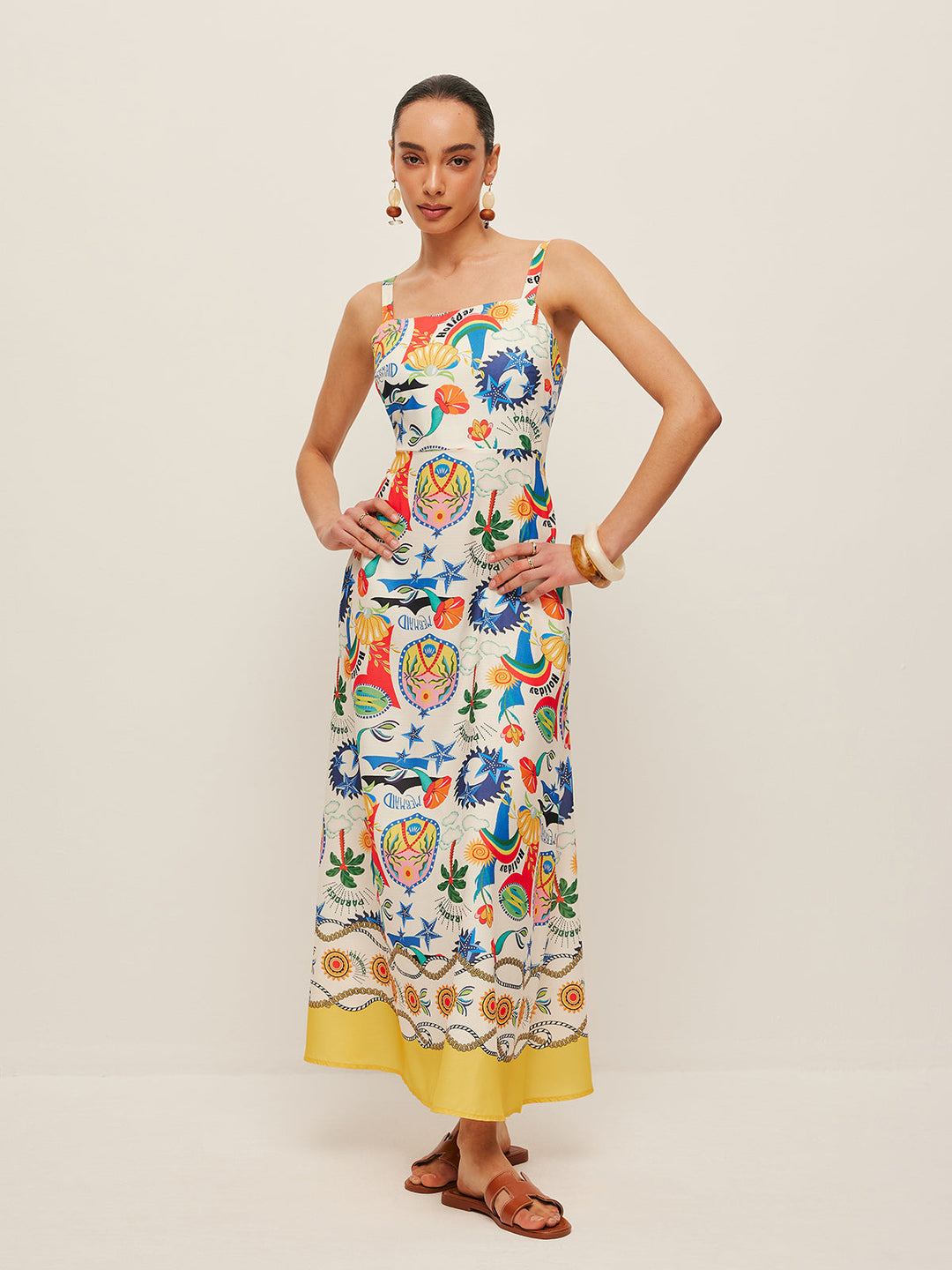 Buntes Print-Trägerkleid