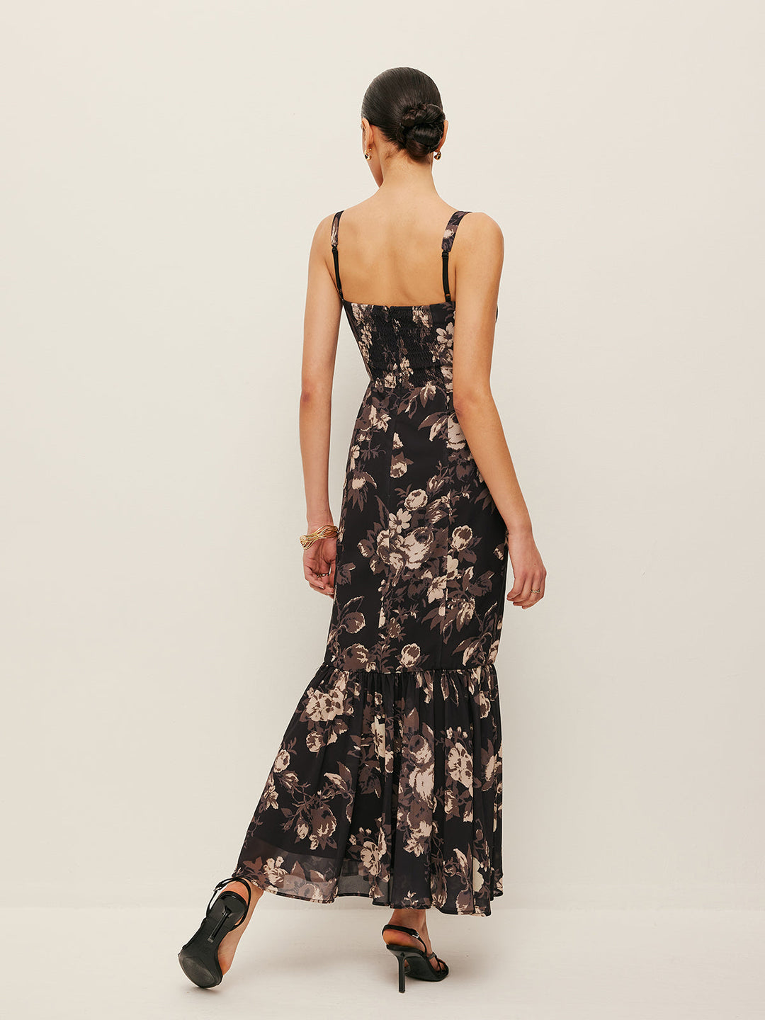 Chiffon Blumen Rüschenkleid
