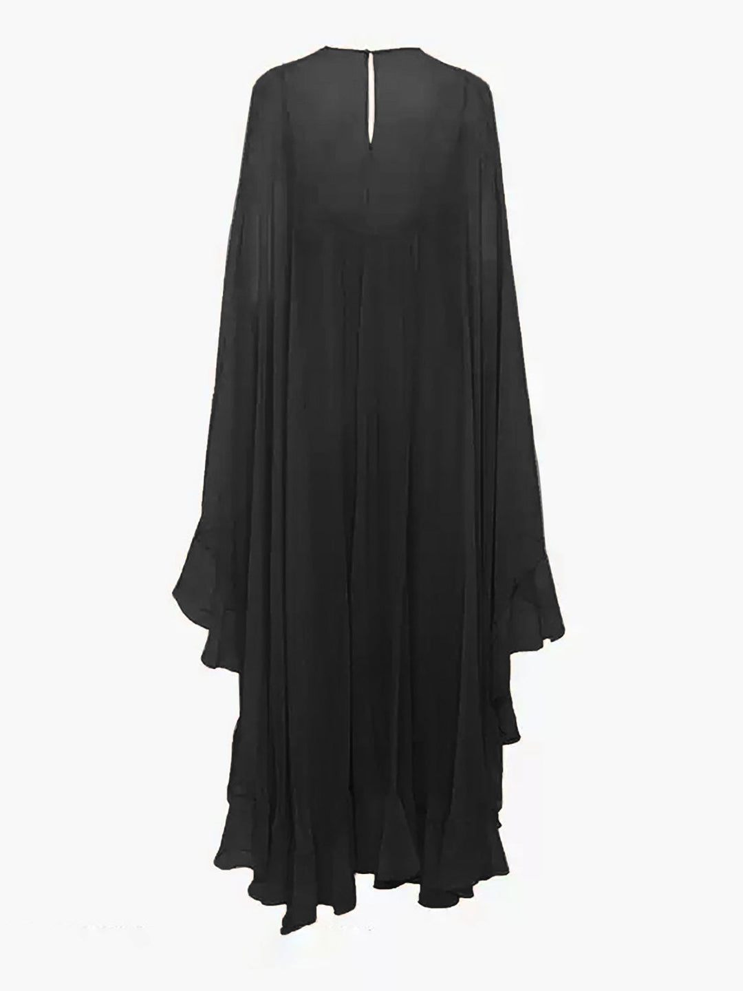 Halbdurchsichtiges Chiffon-Kleid mit Umhang