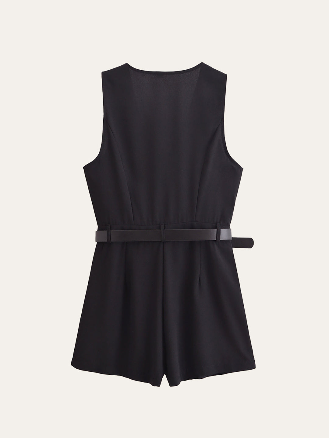 Gold Button Detail Jumpsuit mit Gürtel