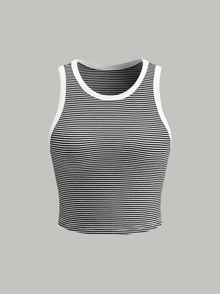 Gestreifter Rundhals-Tanktop