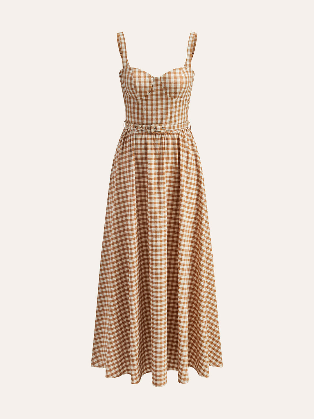 Gingham Gürteltaschen-Kleid