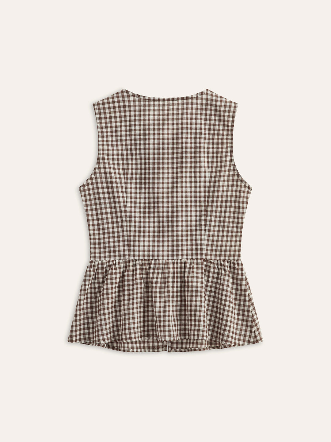 Gingham-Bind-Gürtel-Peplum-Top