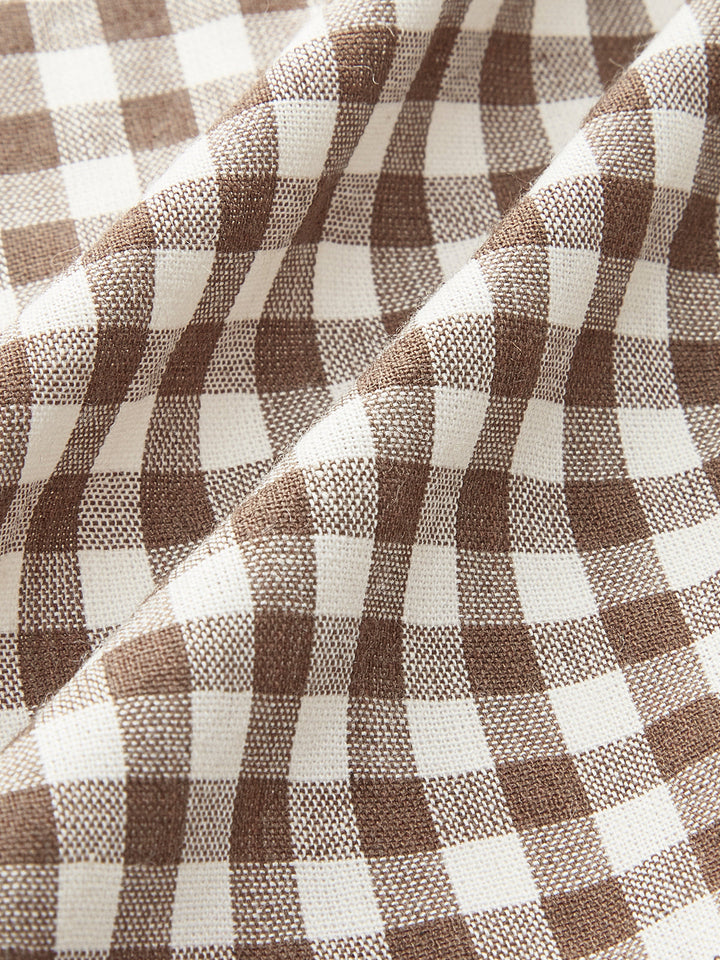 Gingham-Bind-Gürtel-Peplum-Top