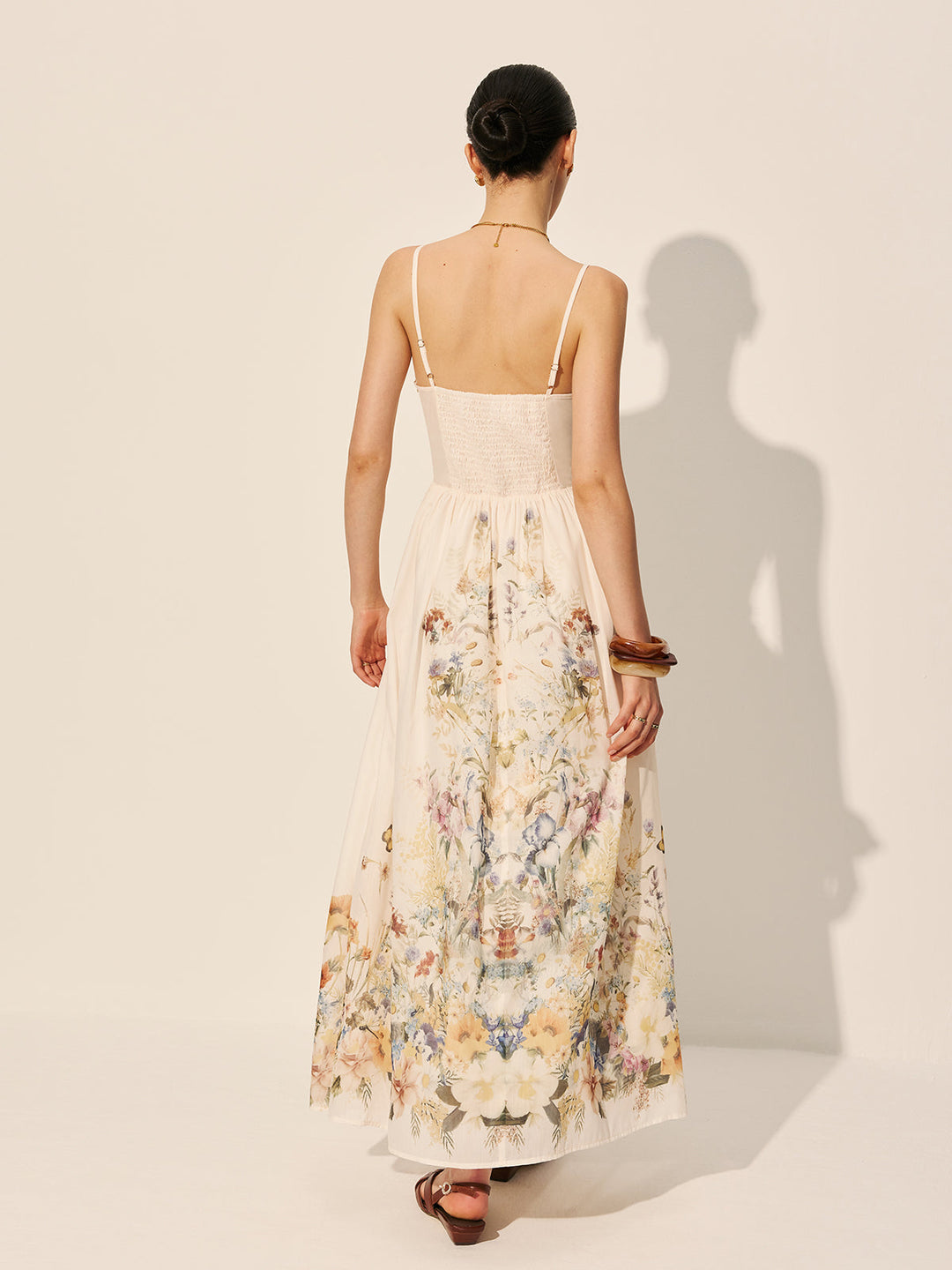 Kleid mit Blumenprint und quadratischem Ausschnitt
