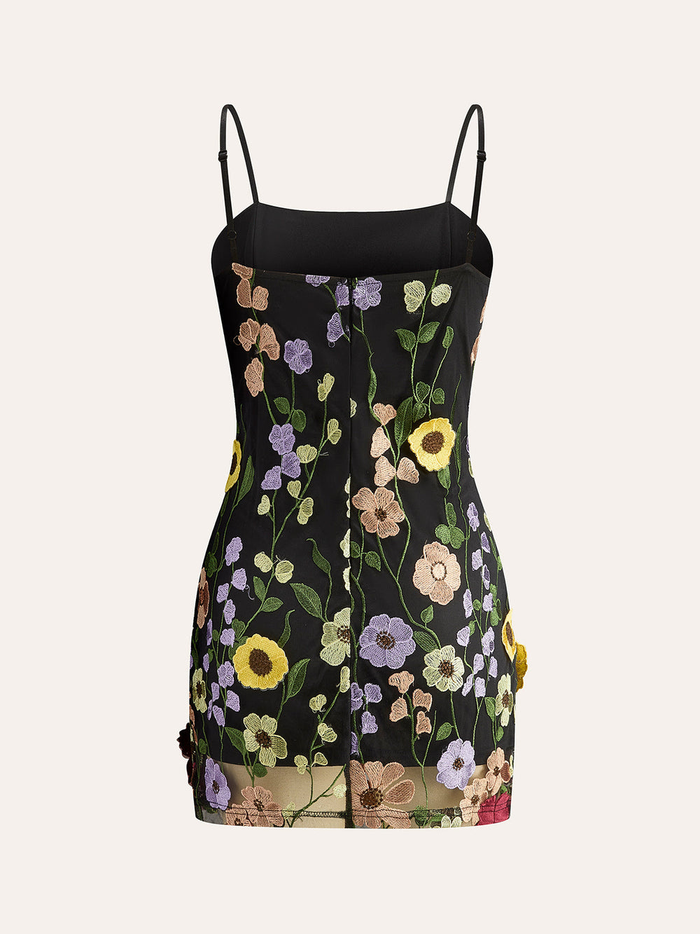 Buntes Blumen-Stick-Mesh-Kleid