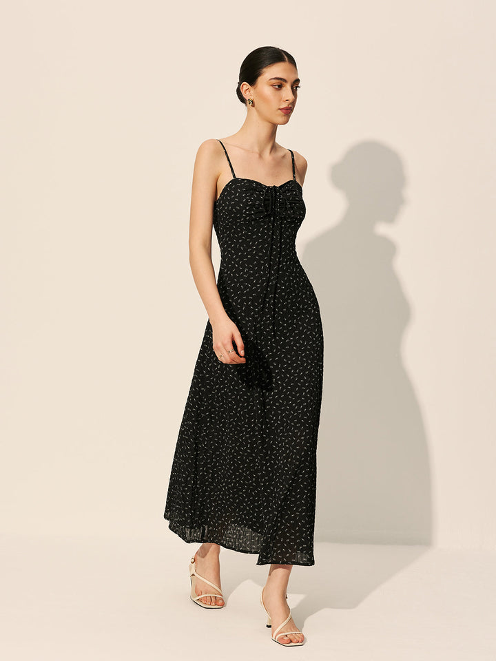 Kleid mit Polka Dots und Kordelzug