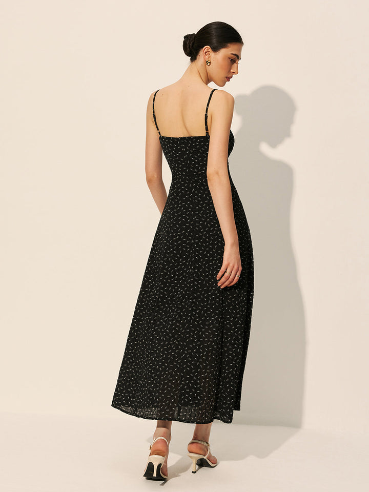 Kleid mit Polka Dots und Kordelzug