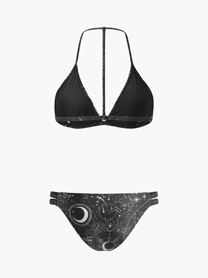 Astrologie Druck Neckholder Bikini Set