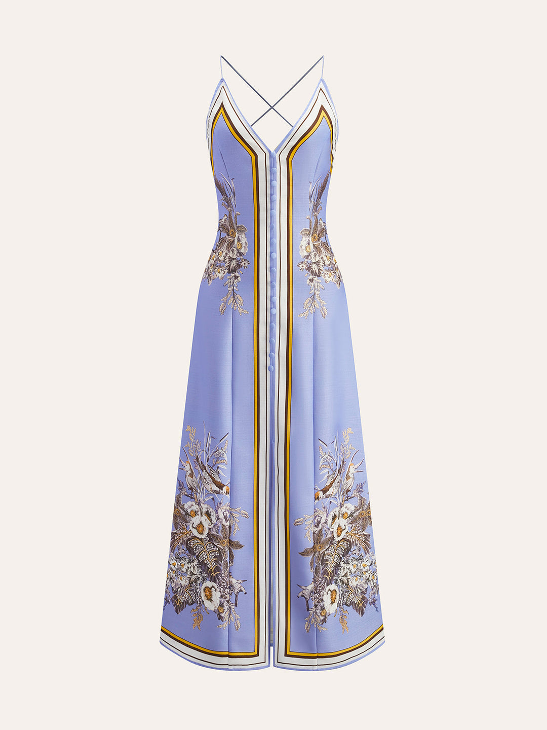 Lässiges Blumenmuster Halfter Langes Kleid
