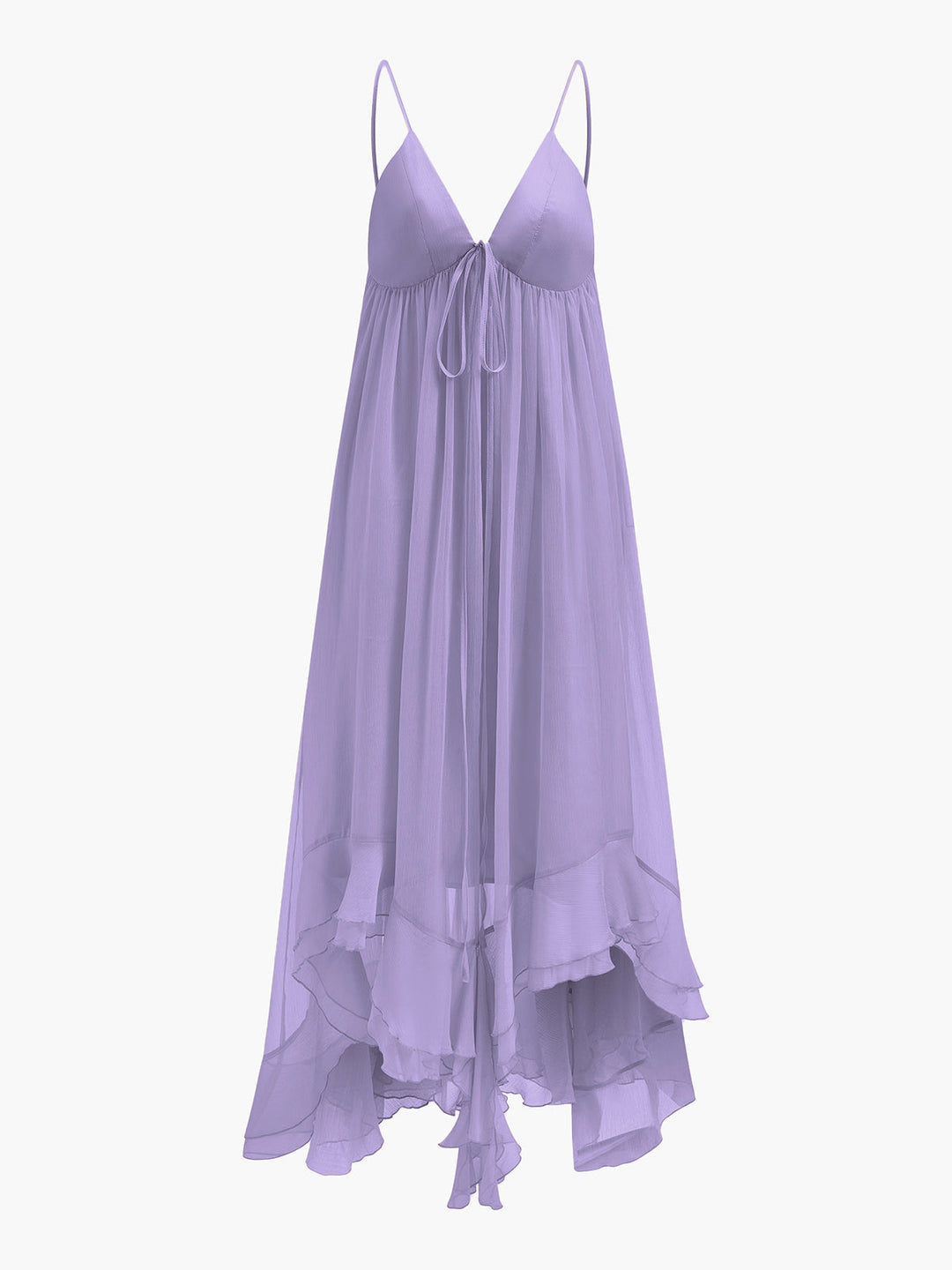 Halbdurchsichtiges Chiffon-Kleid mit Umhang