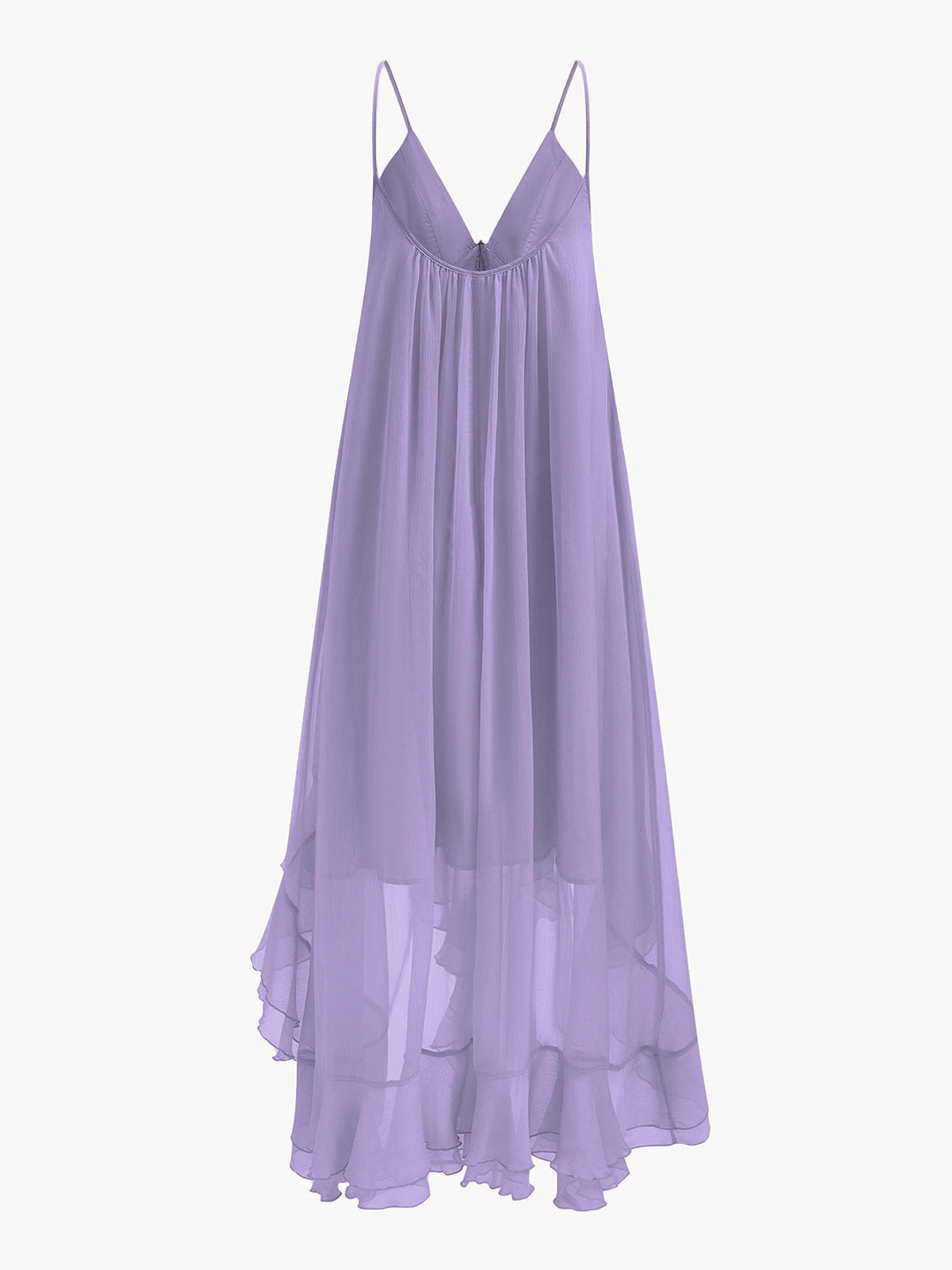 Halbdurchsichtiges Chiffon-Kleid mit Umhang