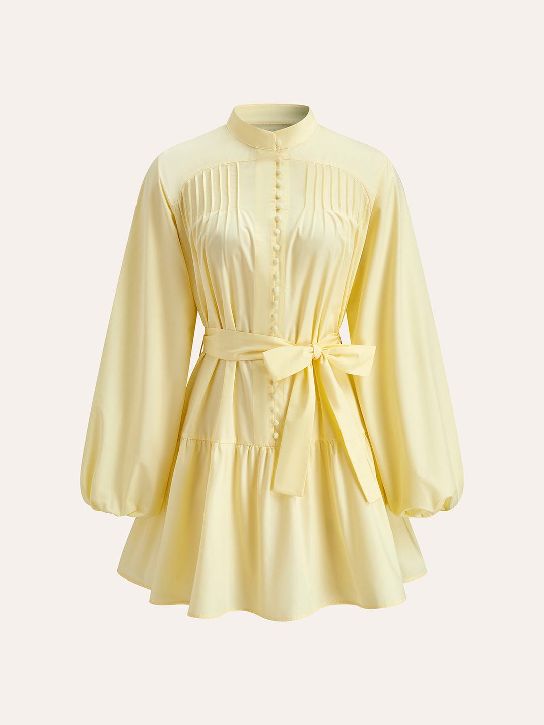 Kleid mit Laternenärmeln und Gürtel