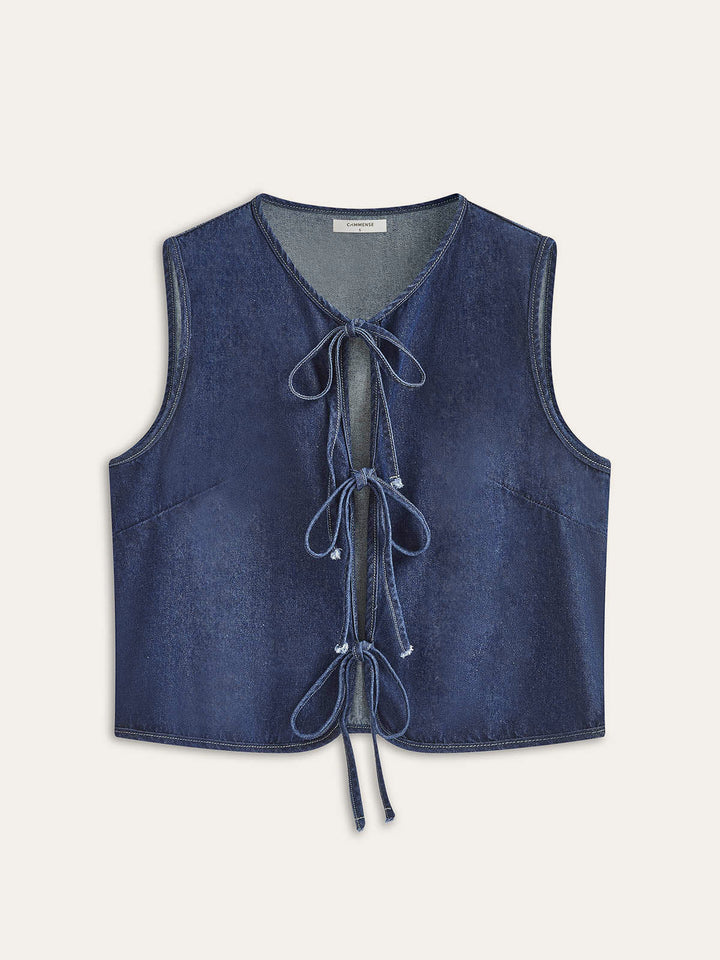 Vintage Denim Krawattenweste