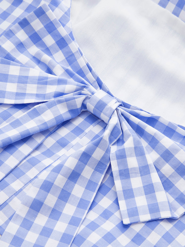 Checkerboard Schleife-Rücken Crop Top