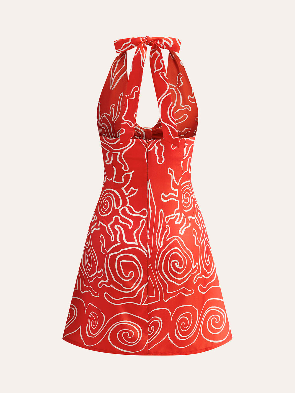 Halter-Kleid mit Print und Rückenbändchen