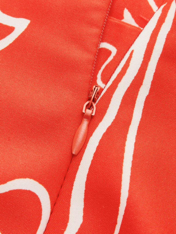Halter-Kleid mit Print und Rückenbändchen