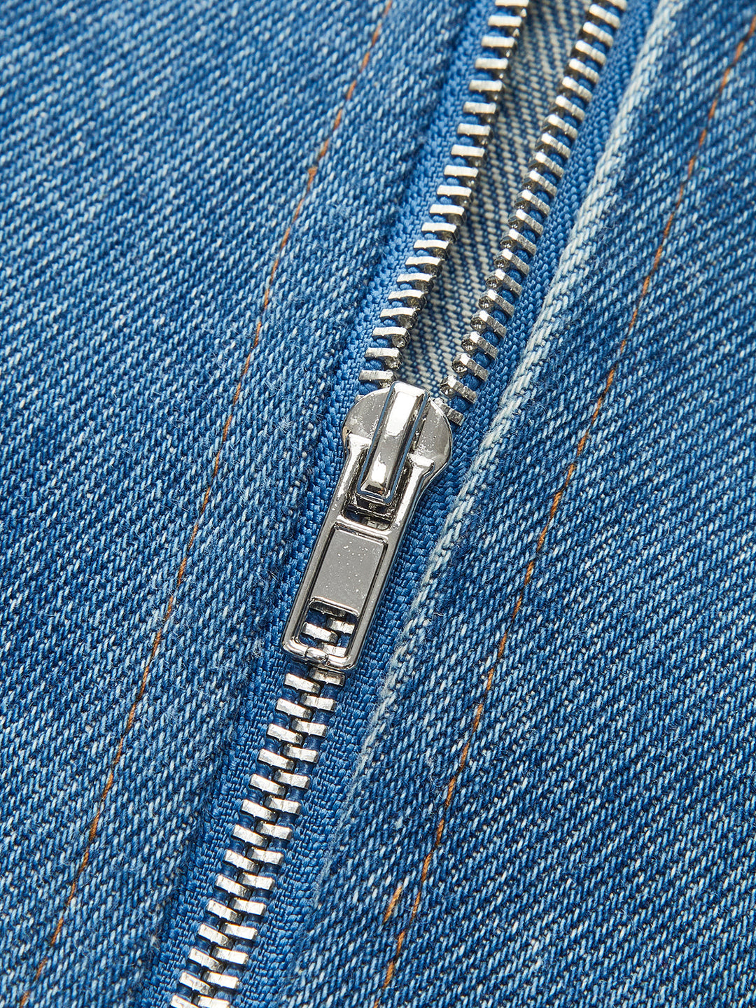 Denim Panel Kontrast Träger Korsett-Oberteil