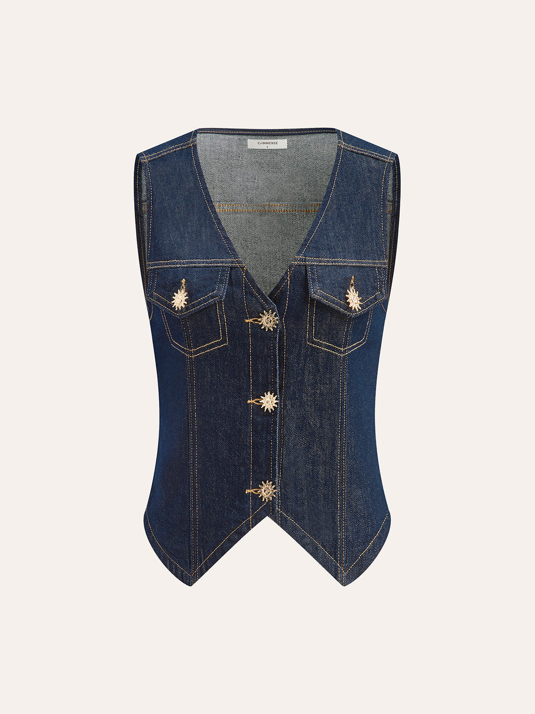 Metal Detail Denim Weste