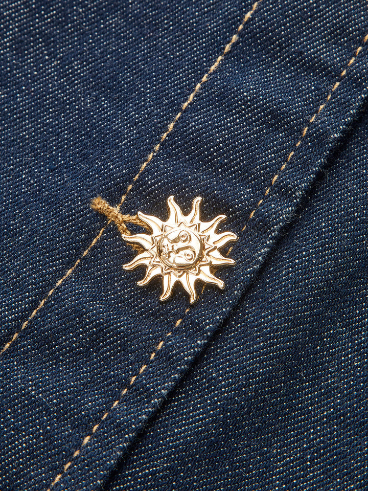 Metal Detail Denim Weste