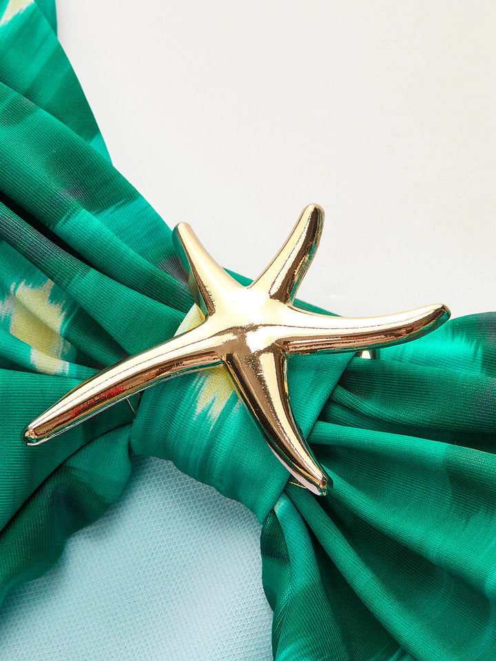 Starfish Detail Wrap One-Piece Badeanzug