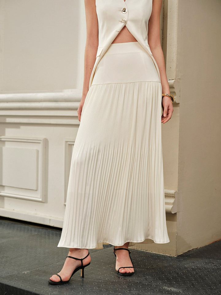 Mid-Waist Plissierter Rock